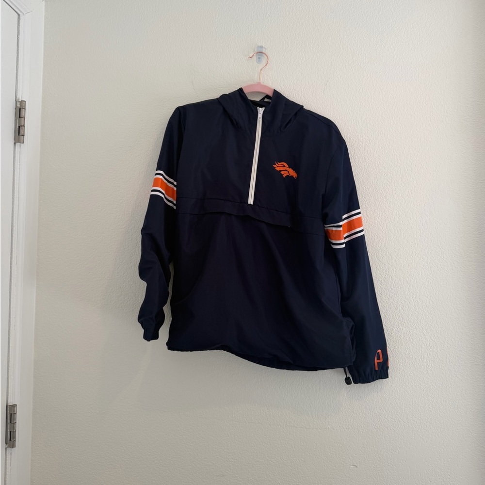 PINK Victoria's Secret - Broncos Windbreaker - Blue and Orange - Size S